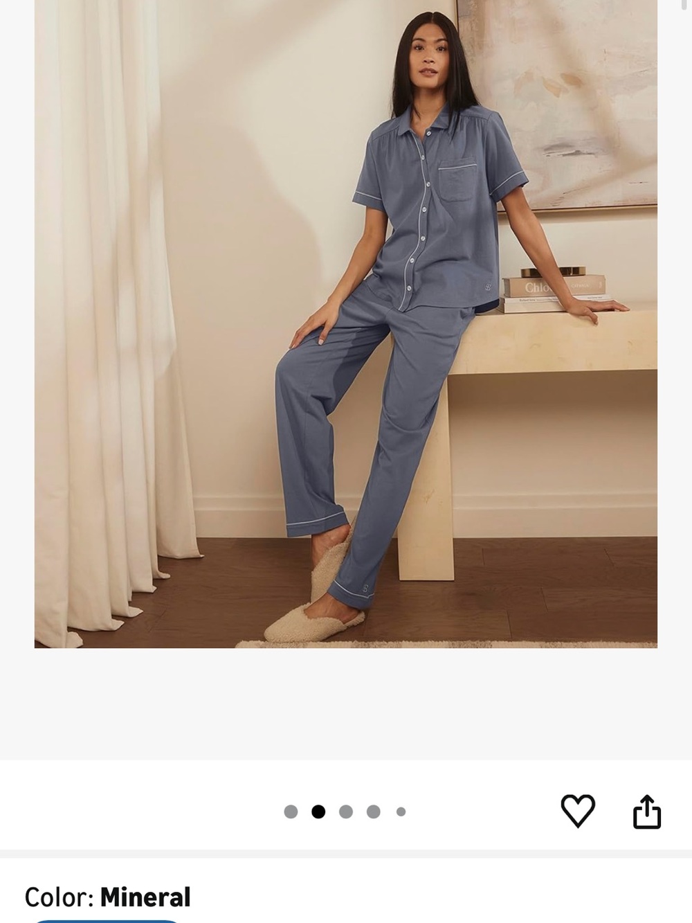 BOLL & BRANCH Women's Soft Knit Short Sleeve & Pants Pajama Set